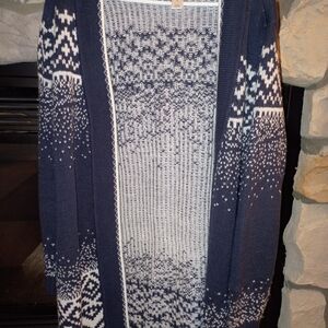 Christopher & Banks Navy and White Cardigan